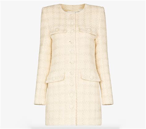 yves saint laurent white tweed dress|saint laurent dress sizes.